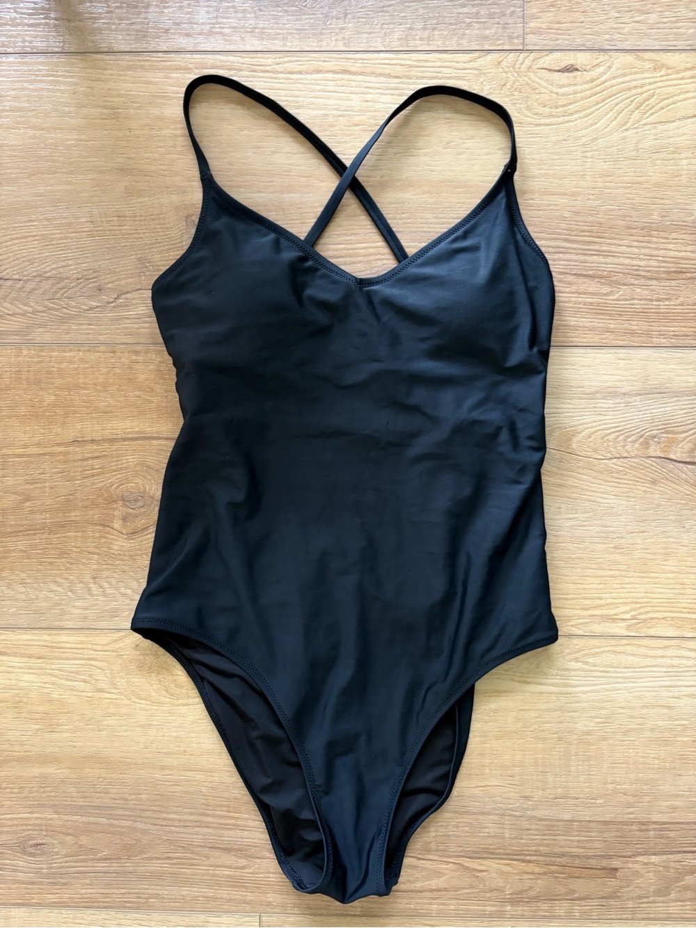 aerie Black One-Piece Swimsuit with Crossback Straps